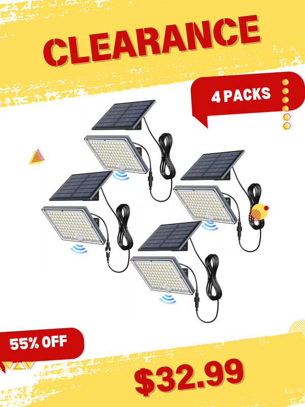 JACKYLED Solar Lights Outdoor with Motion Sensor, 113LED Cool White Solar Flood Lights, Waterproof Dusk to Dawn Solar Powered Security Spot Lights for Porch Patio Yard Garage