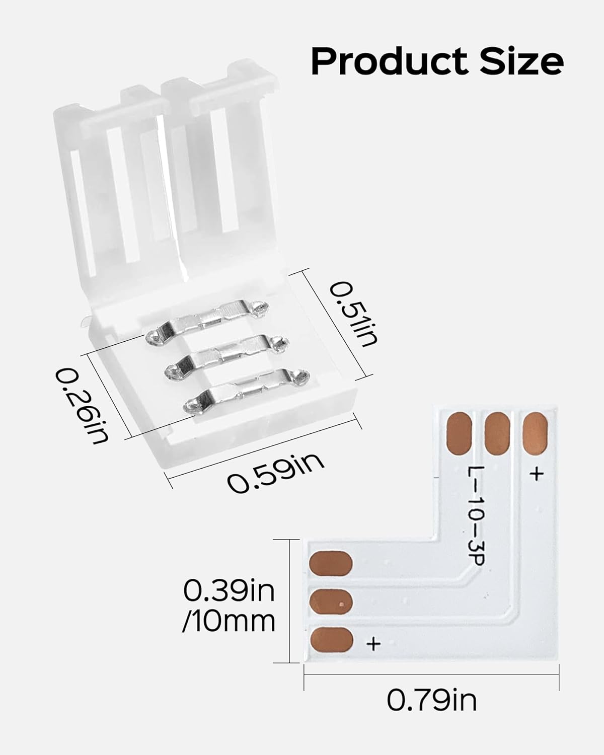 30 Pcs 3-Pin LED Connectors