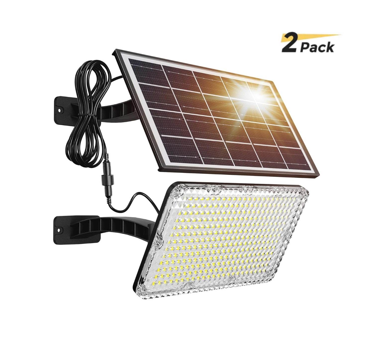 1000 Lumens 48 LED Solar Lights Outdoor Bright JACKYLED, Solar Wall Light, Solar Porch Light