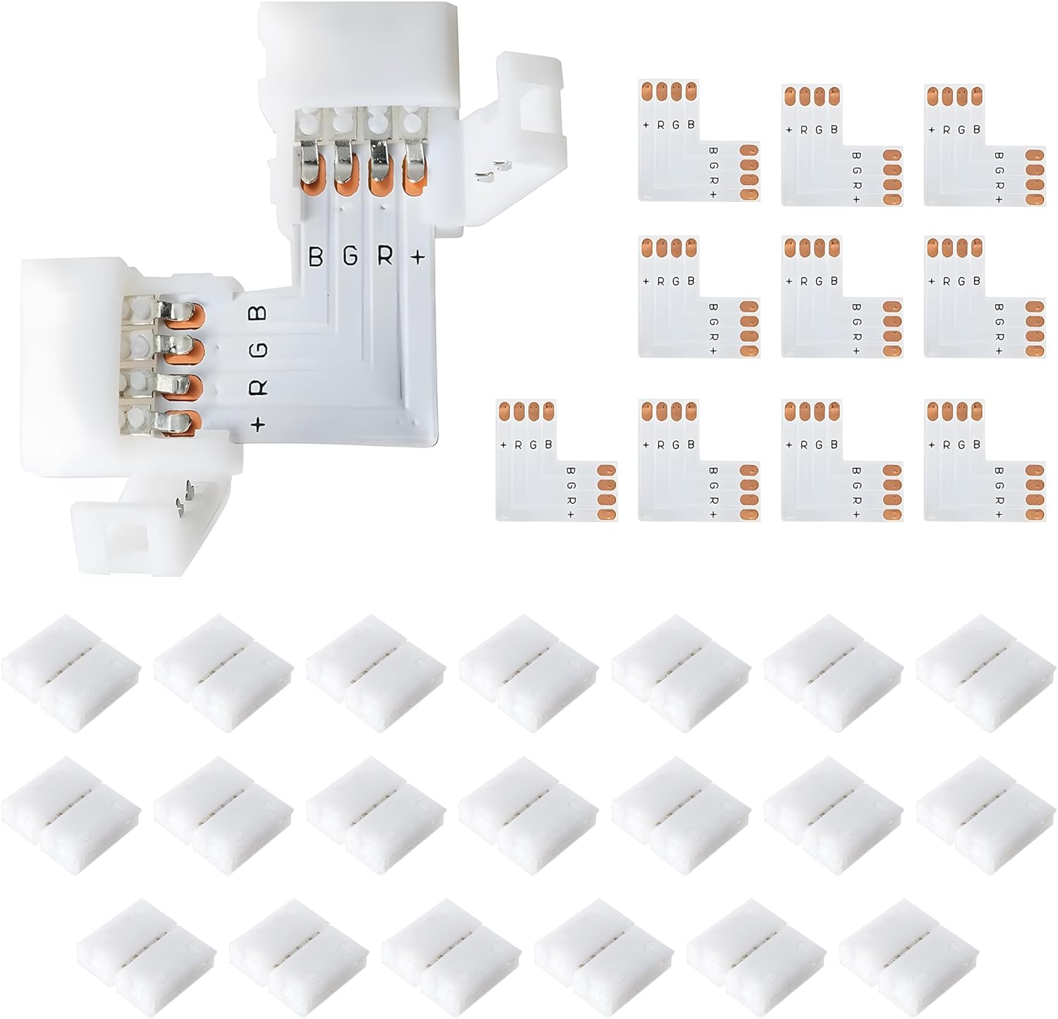 Shape 8mm 4-Pin LED Strip Connectors