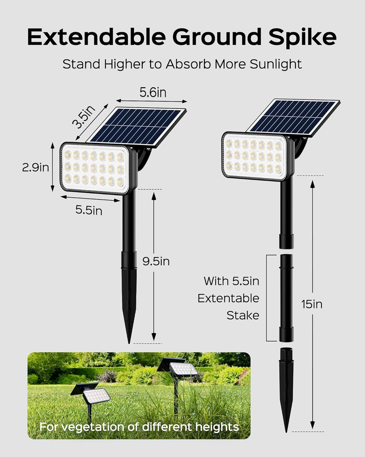 JACKYLED Solar Lights Outdoor Waterproof