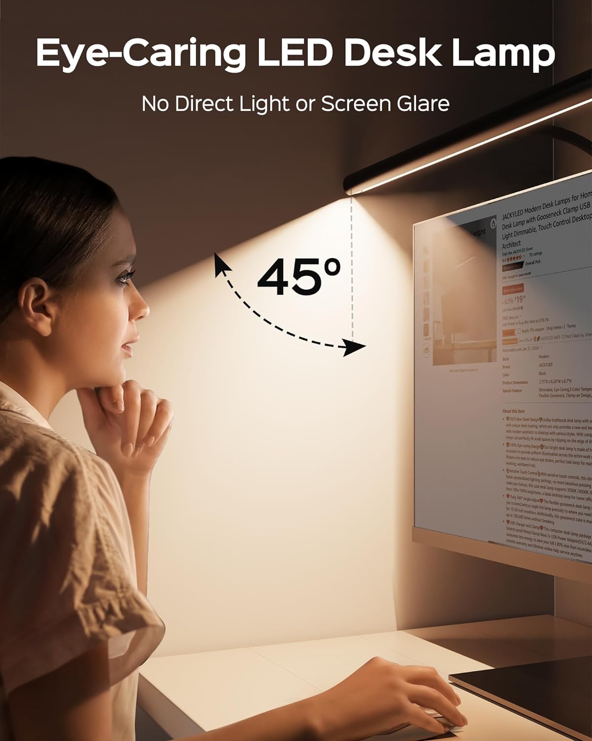 Dimmable Computer Desk Lamps for Home Office Eye Caring