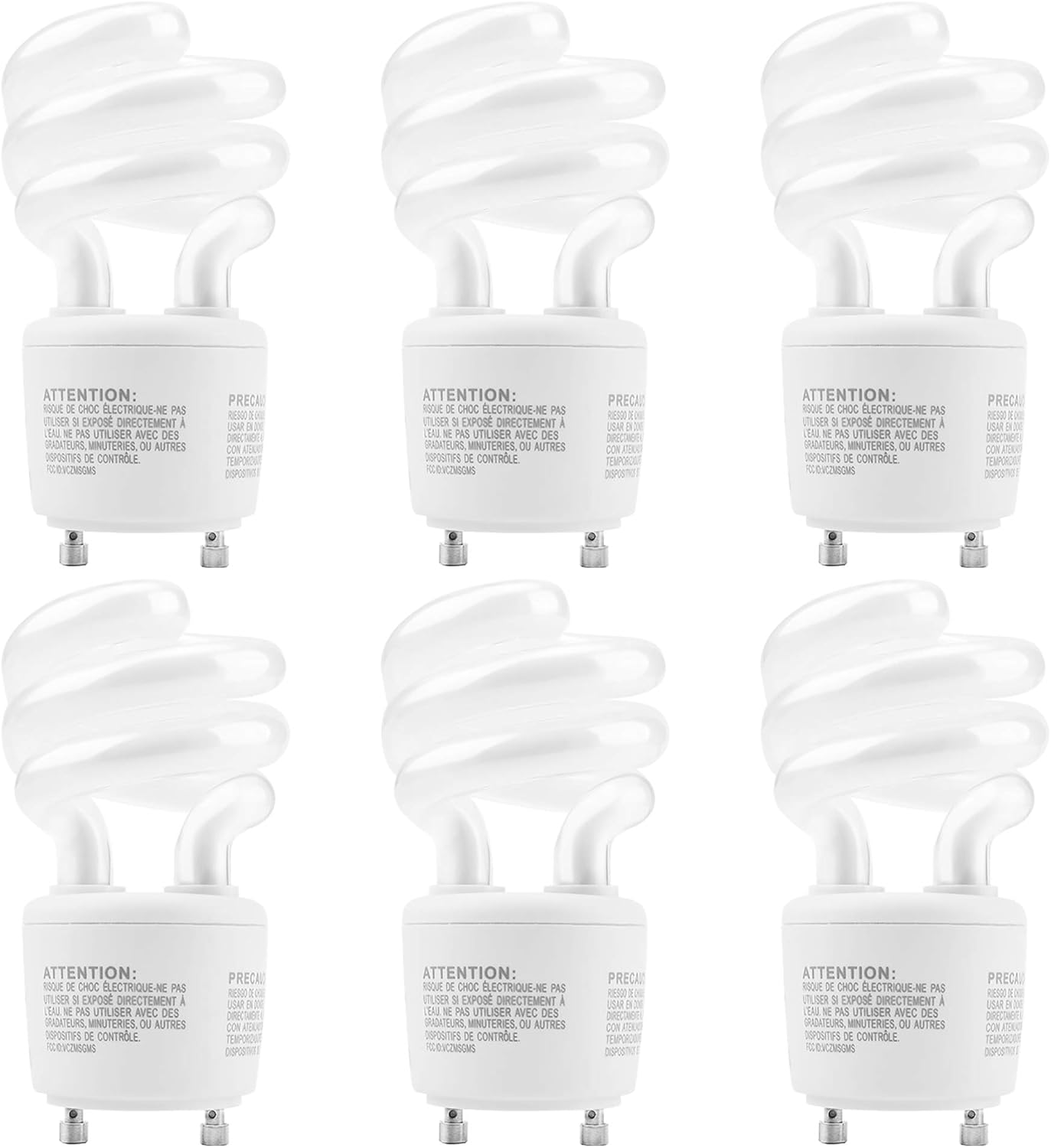 Gu24 CFL Light Bulbs JACKYLED 6-Pack