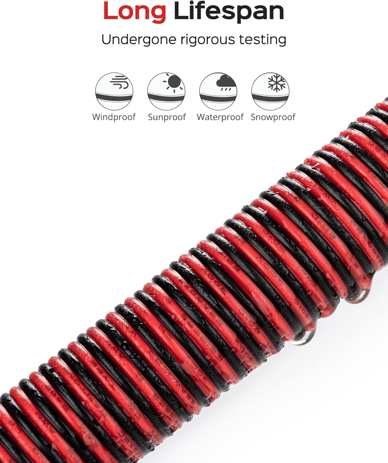 18AWG 2 Wire Electrical Cord Red and Black