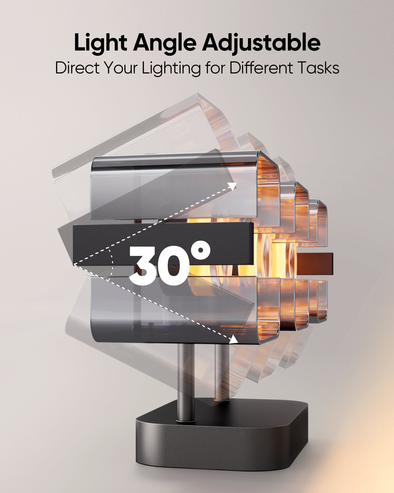 JACKYLED Bathroom Light Fixture, Modern 3-Light Vanity Lights with Art Glass Shades, 3 Color Temperatures LED Bathroom Lighting Fixture Over Mirror, 20W 1200 Lumen 30° Adjustable