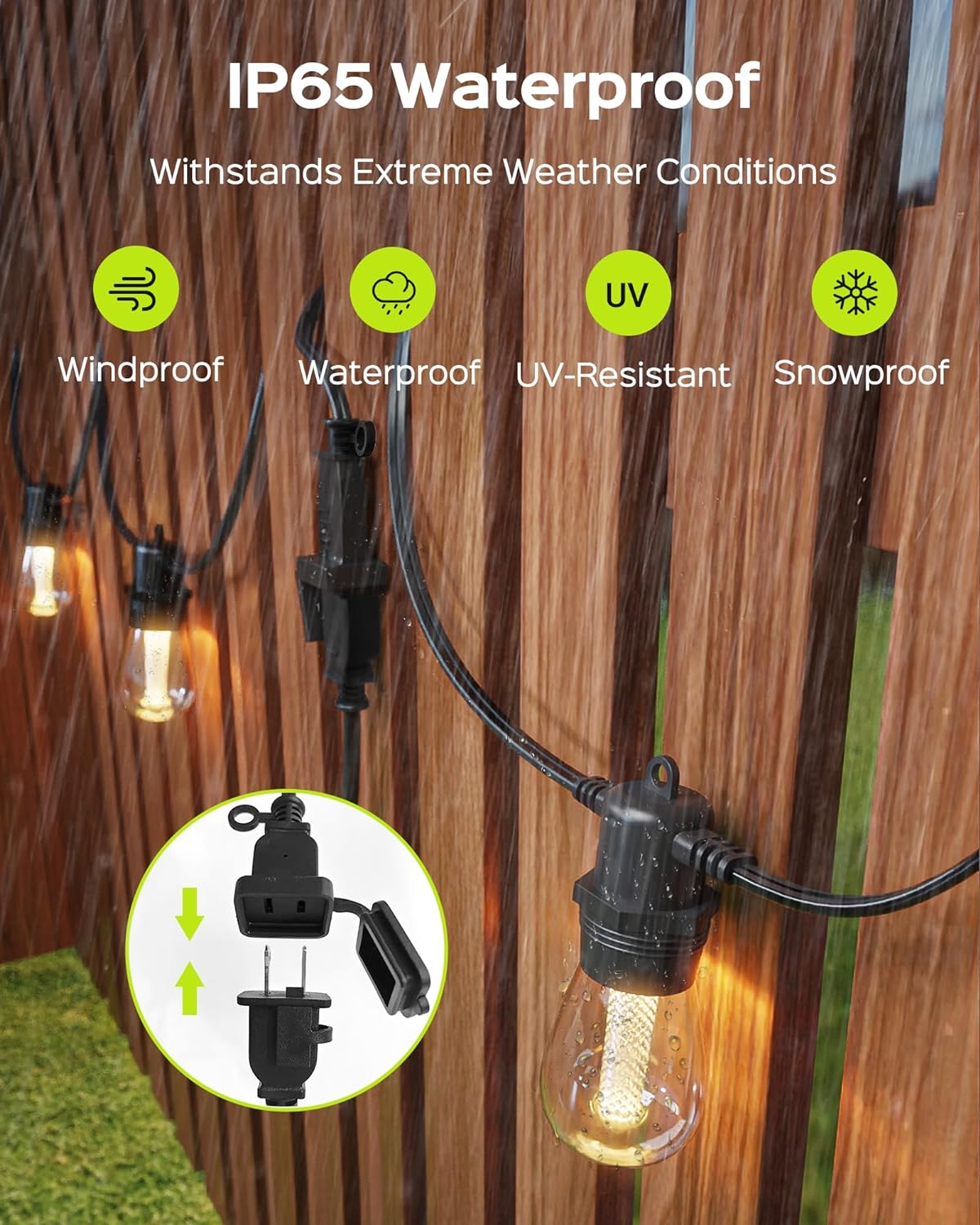 LED Outdoor String Lights Commercial Waterproof (Not Solar)