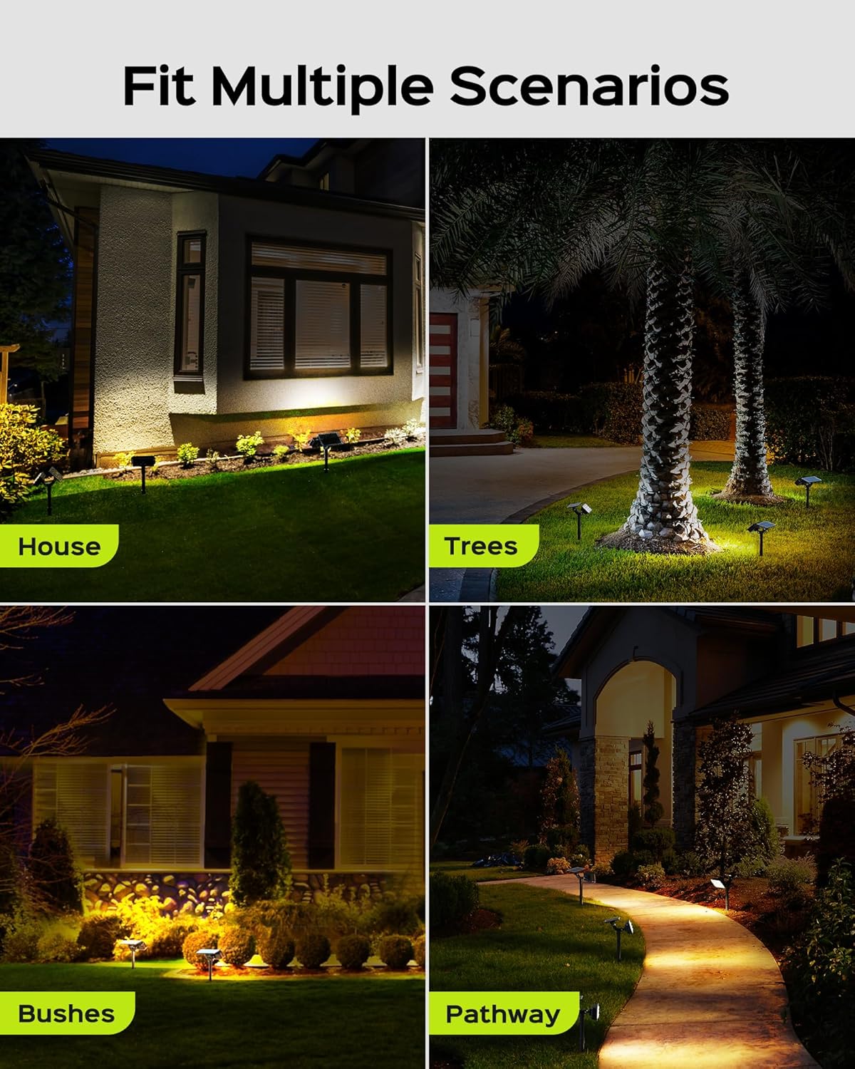 JACKYLED Solar Lights Outdoor Waterproof