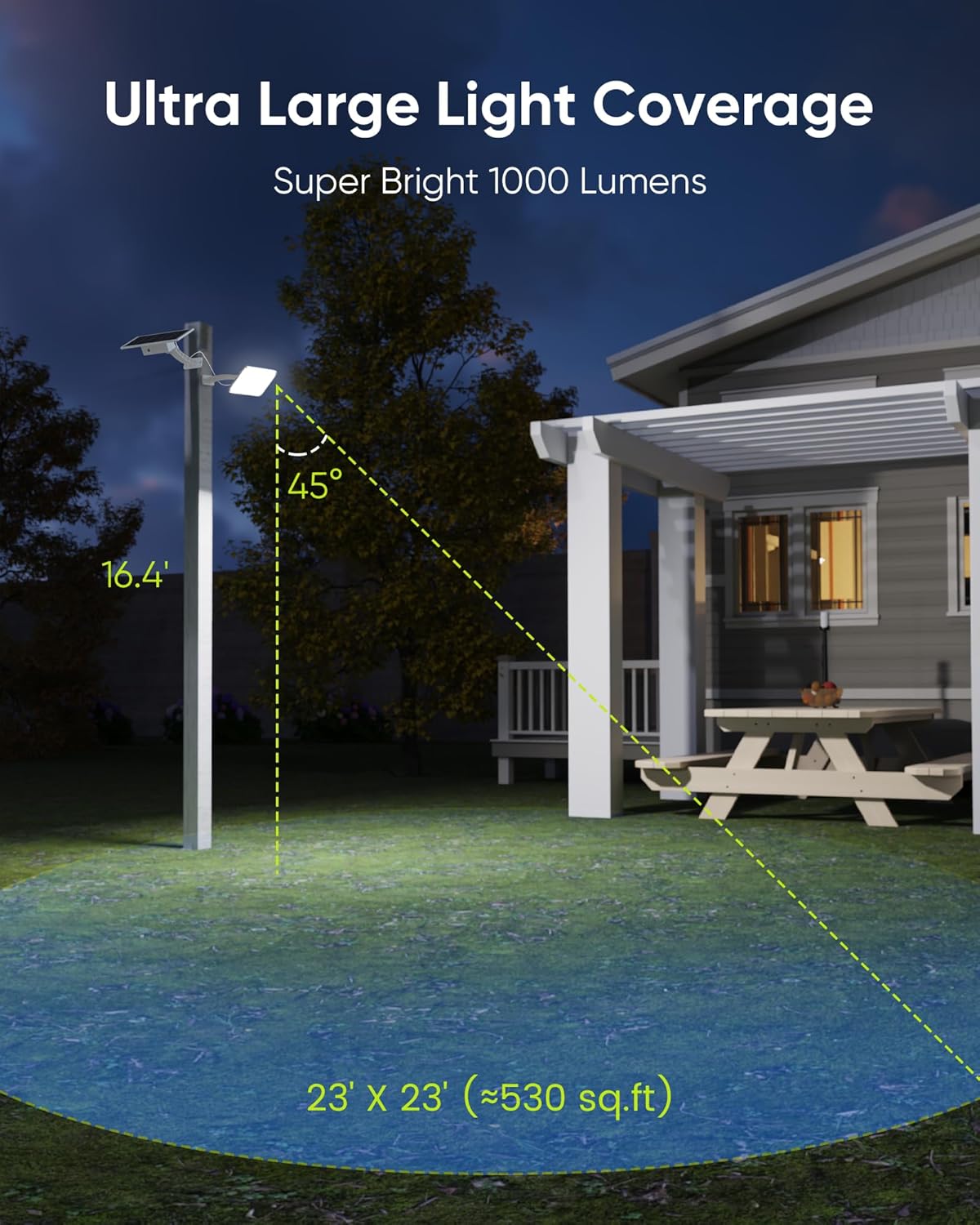 1000 Lumens 299 LED Solar Lights Outdoor Bright