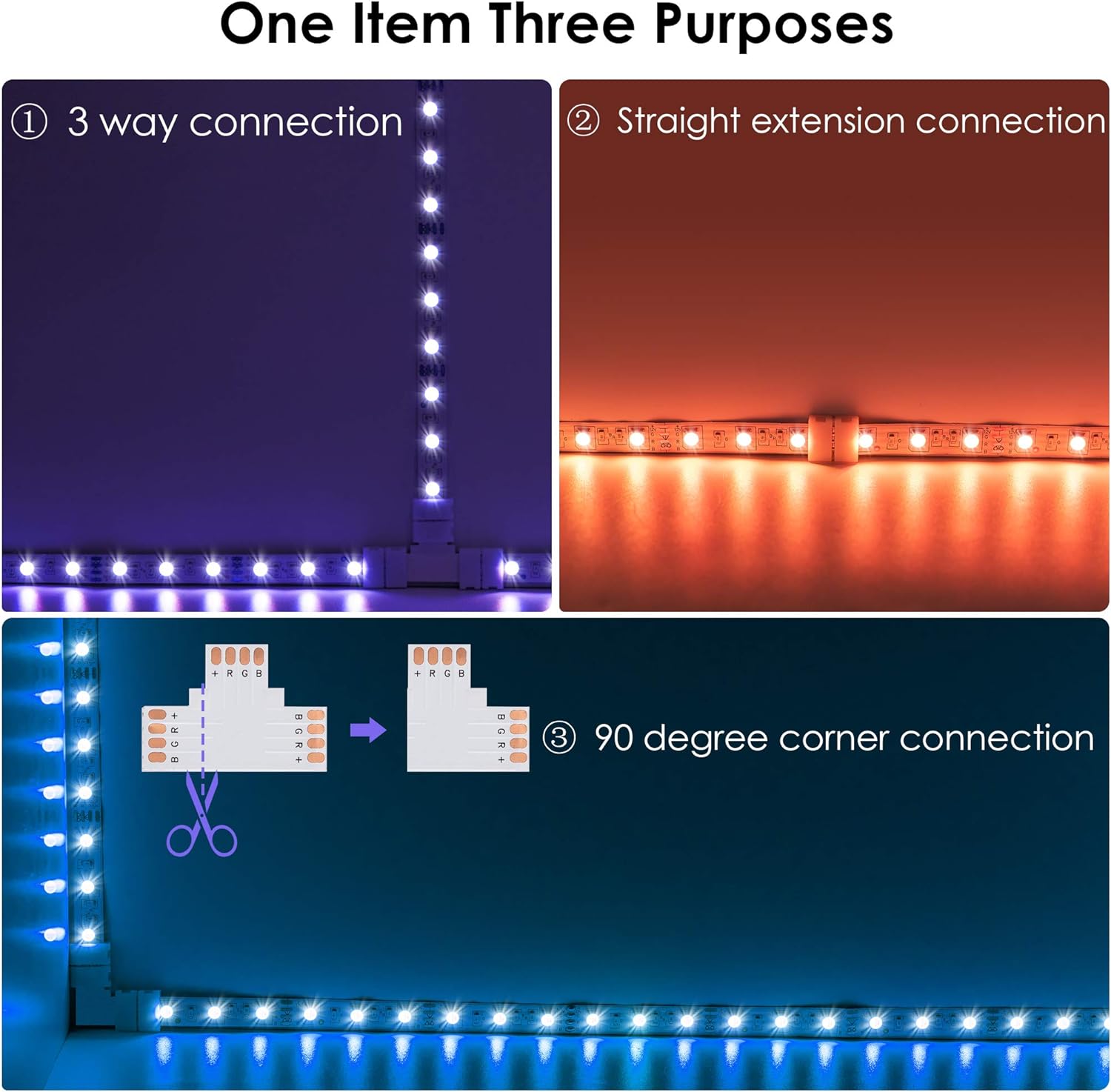 T Shape 4 Pins Connector 10-Pack