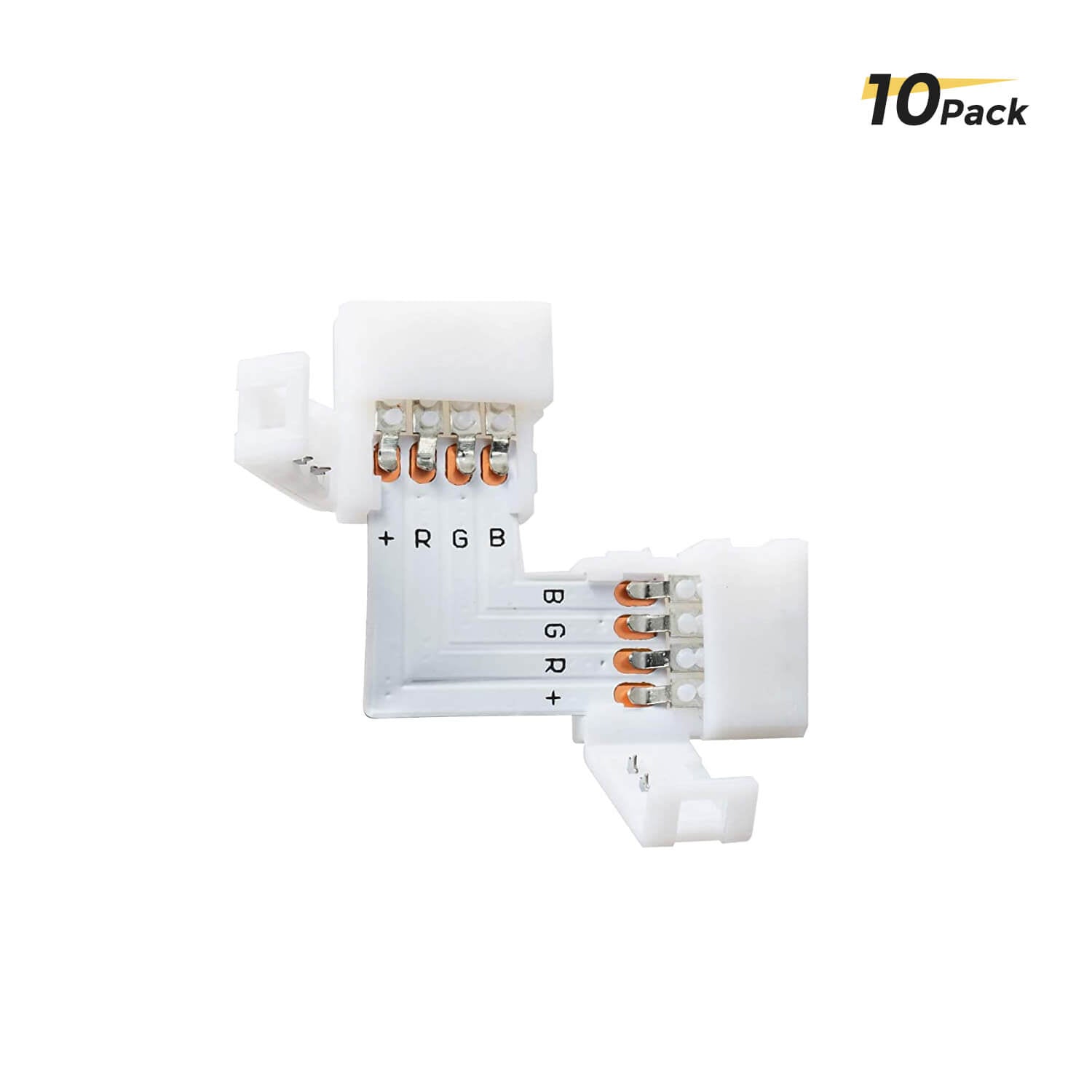 L Shape 4 Pins LED Light Strip Connector  10-Pack  (22Pcs Clips)