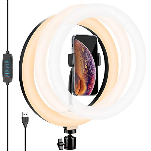 10" Selfie Ring Light Dimmable with 3 Light Modes (Light Ring Only)