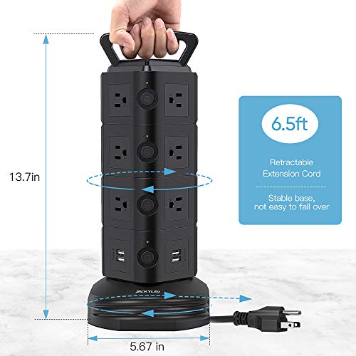 JACKYLED 16 AC Outlets 13A 6 USB Ports Electric Charging Station
