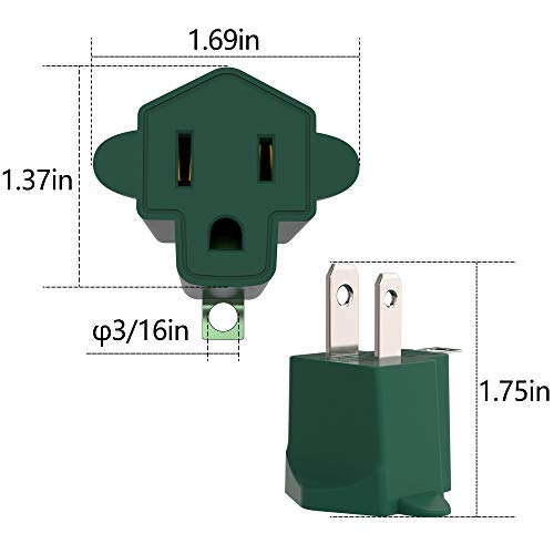 3 Prong to 2 Prong Outlet Adapter, JACKYLED