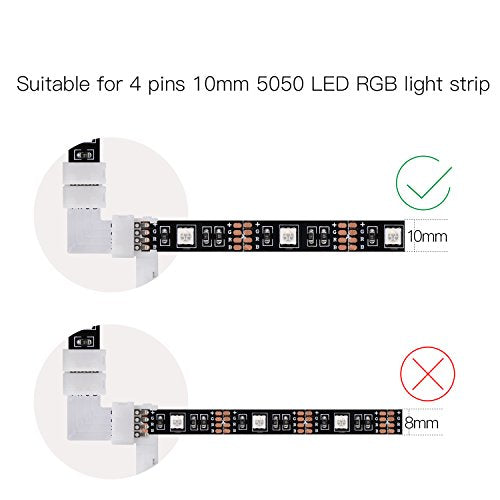 Led 4 Core L Shape 4 Pins LED Light Strip Connector 10-Pack (22Pcs Clips) – JACKYLED