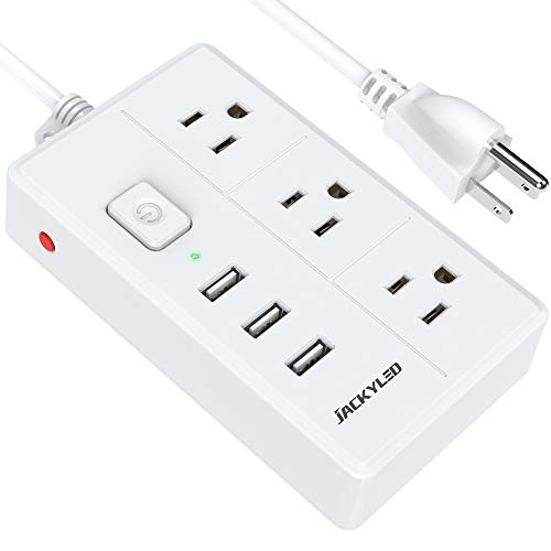 JACKYLED Power Strip with USB 5ft Long Extension Cord