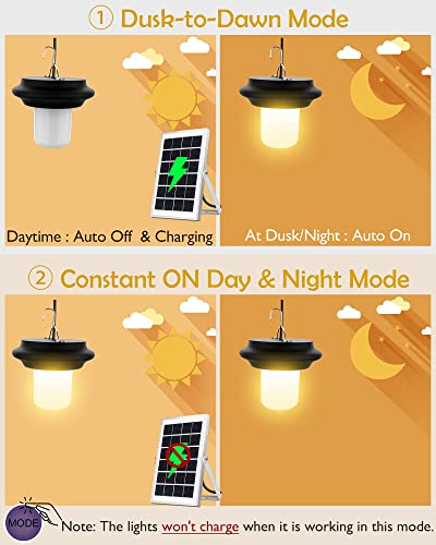 Warm White Solar Pendant Lights with Remote Control