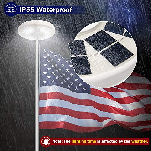 128 LED Waterproof Solar Flag Light Super Bright 540lm