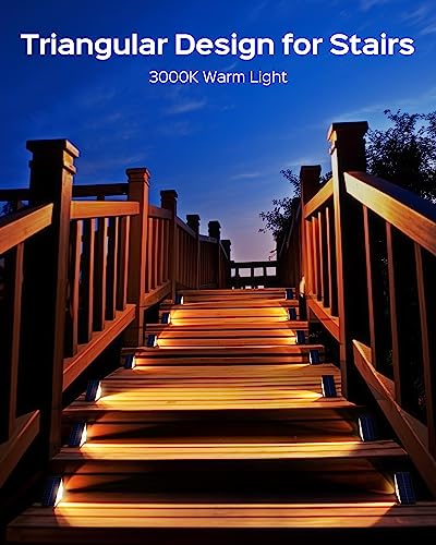 Triangle Solar Step LED Lights Warm & RGB Colors