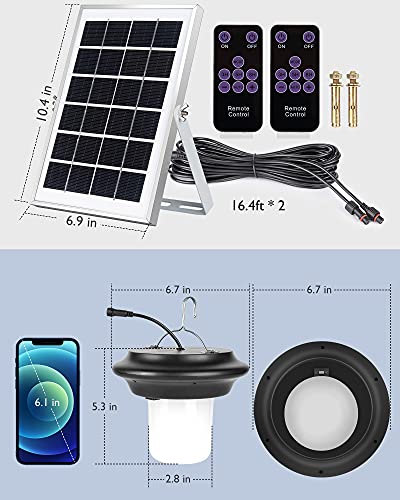 Double Head Solar Pendant Lights with Remote Control