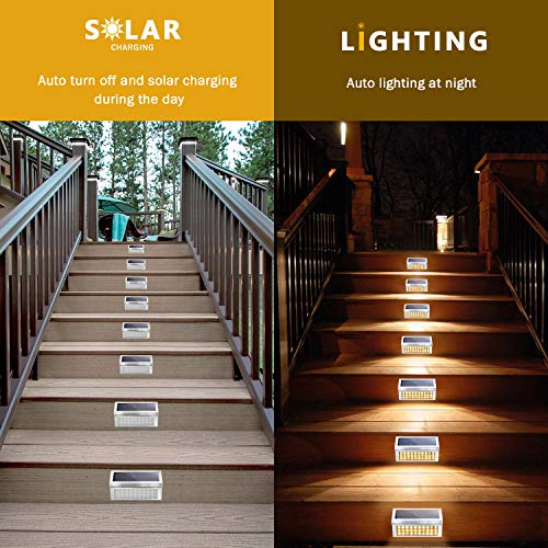 30 LED Solar Step Lights Dusk to Dawn Fence Lights
