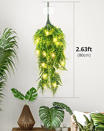2.6ft Artificial Persian Grass Hanging LED String Lights