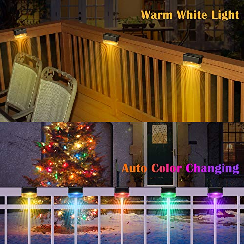Solar Deck Lights 3000K Warm White & Multi-color Lights