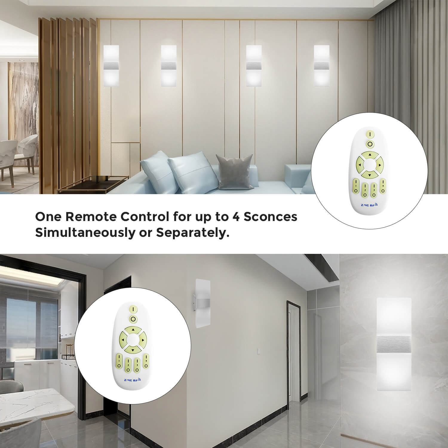 Remote Control Stepless Dimming LED Wall Sconces