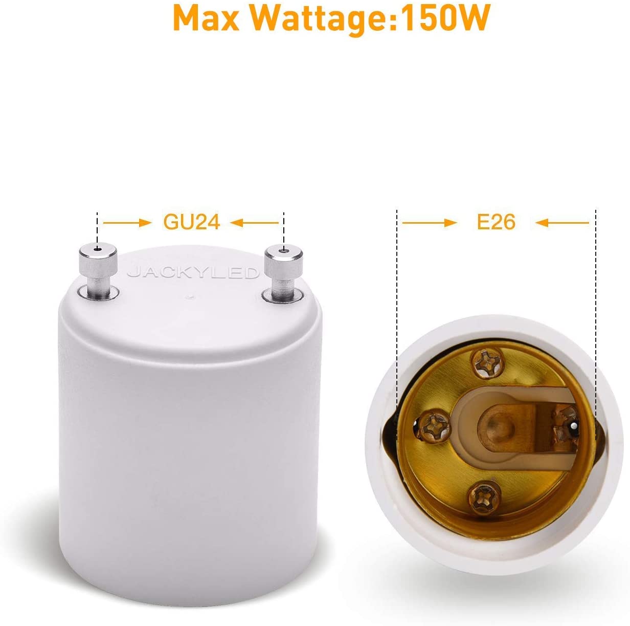 GU24 to E26 E27 Adapter – JACKYLED