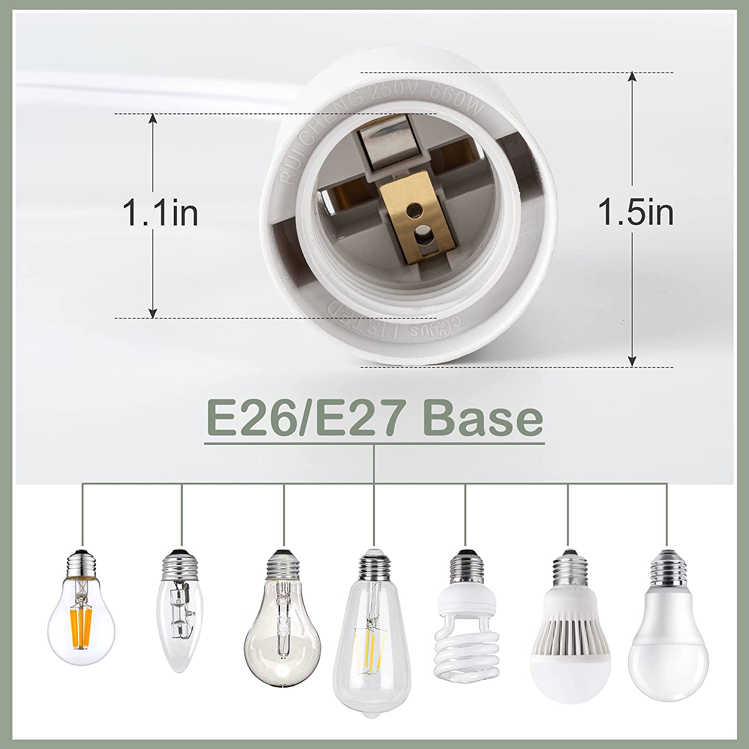 12Ft E26 E27 Socket On/Off Switch Extension Hanging Lantern Cord Cable ...