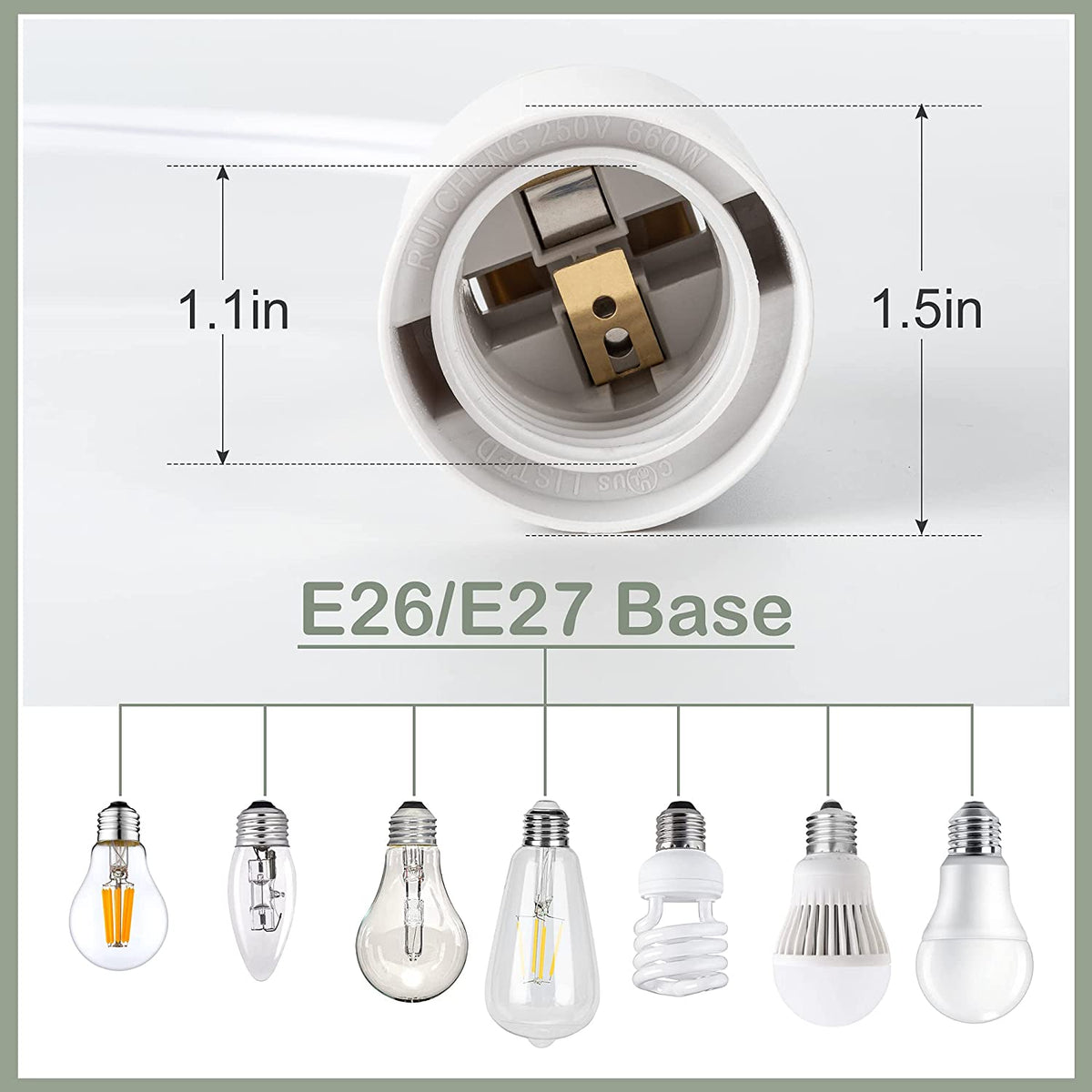 12Ft E26 E27 Socket On/Off Switch Extension Hanging Lantern Cord Cable ...