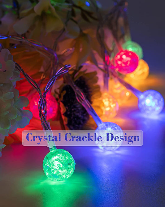 2 Pack 33Ft RGB Crystal Crackle Globe String Lights