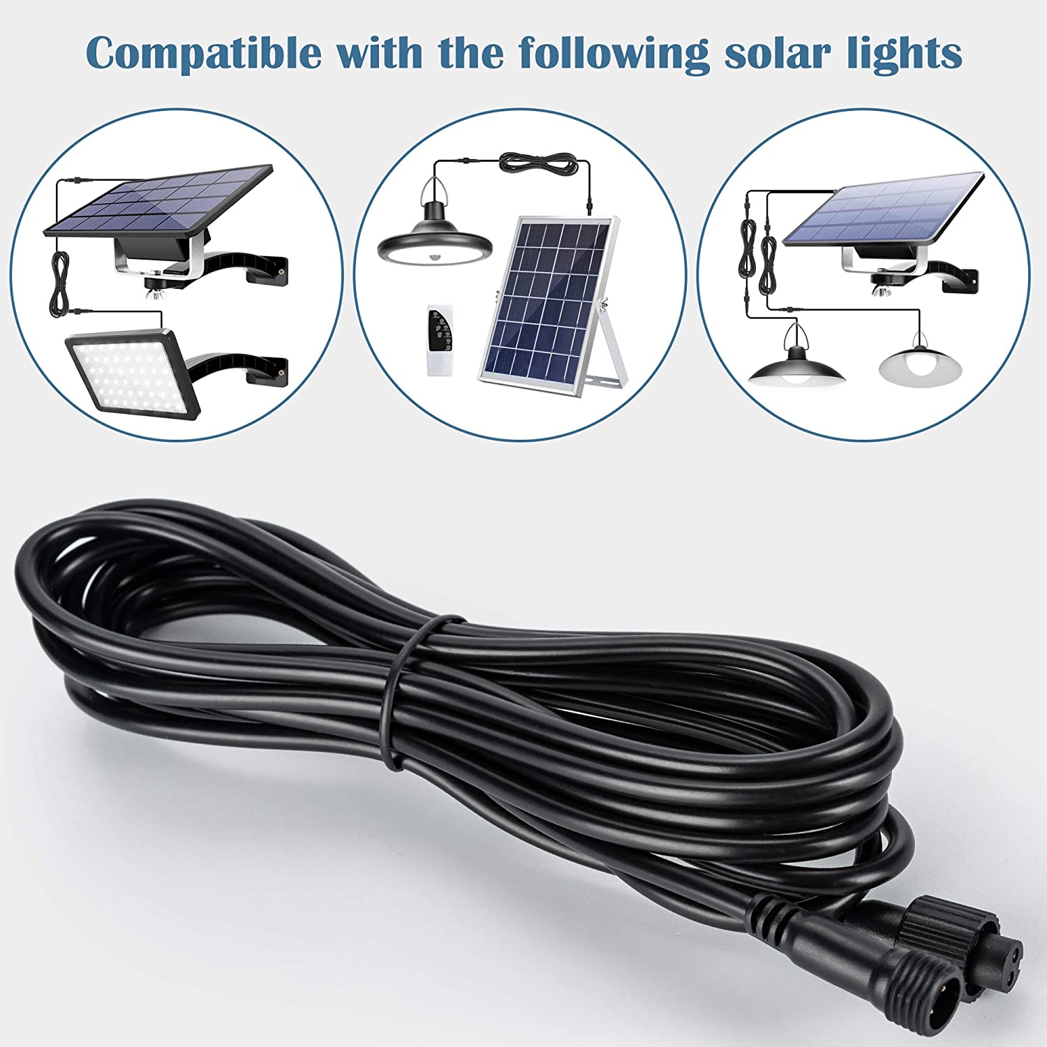 9.8ft & 16.4ft Extension Cord for Solar Lights