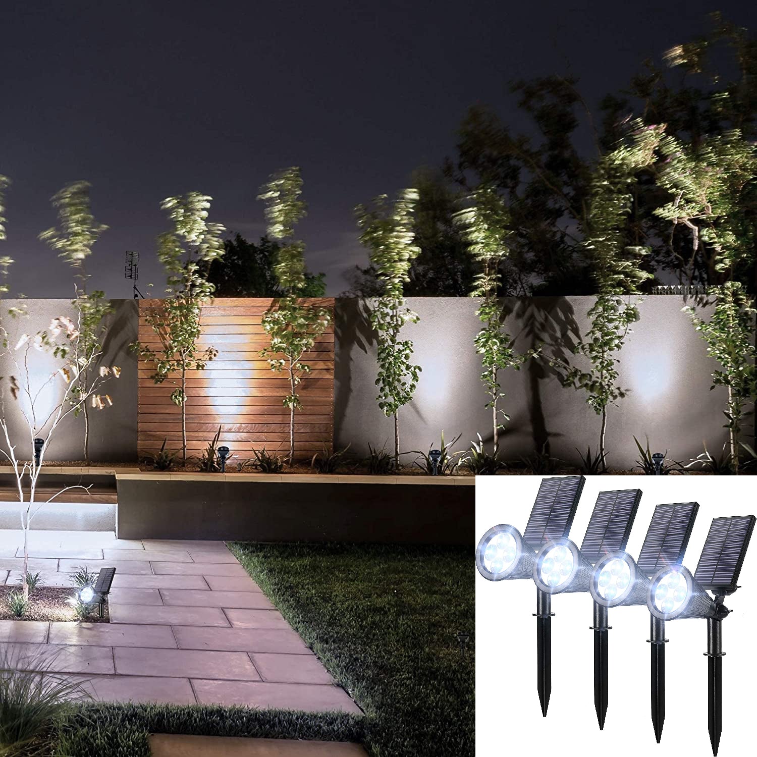 4-Pack Waterproof Solar Landscape Lights Garden