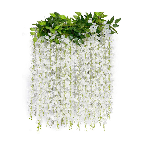 Wisteria Hanging Flowers 4-Pack 6 Feet 40 Branches Artificial
