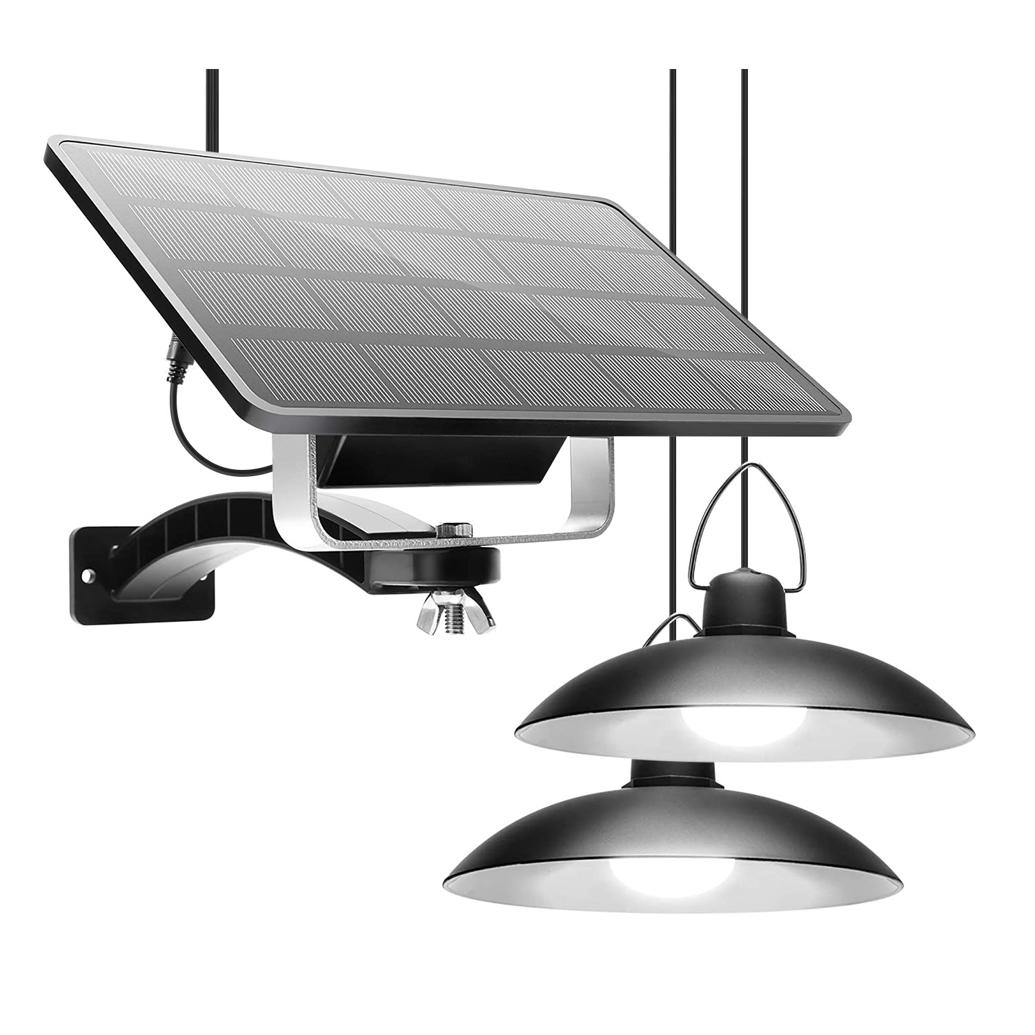 Double Head Solar Pendant Lights with Extension Cords